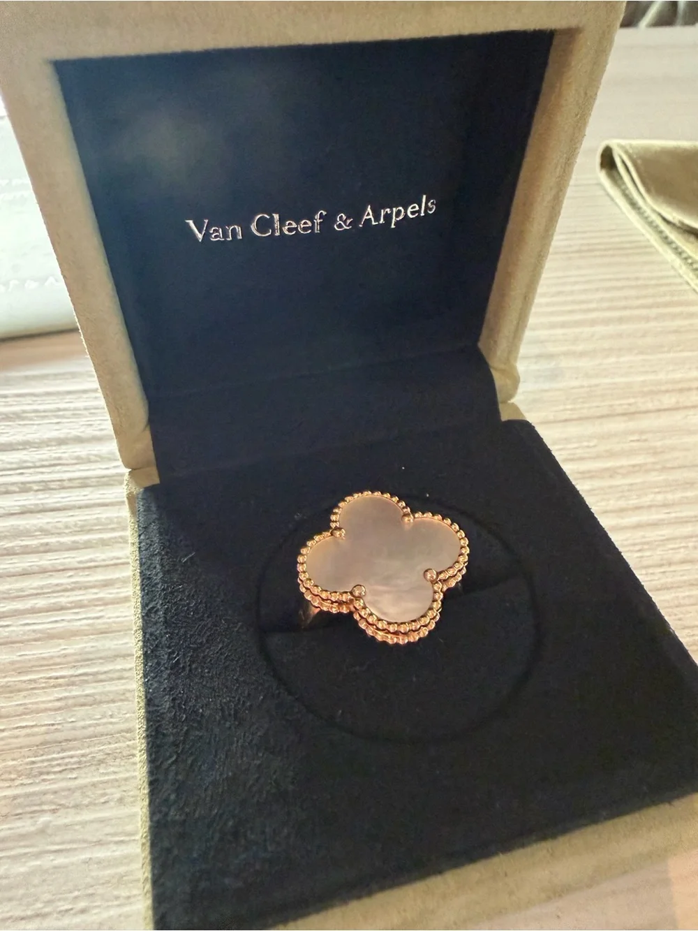 Van Cleef & Arpels Magic Alhambra Ring 18K Yellow Gold Mother-of-Pearl Size 55